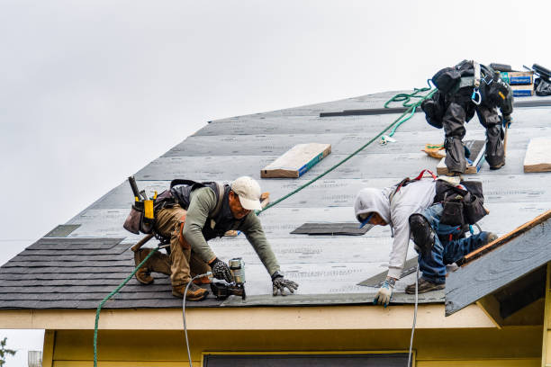Professional Gutter Installation technician working in Lairdsville, PA